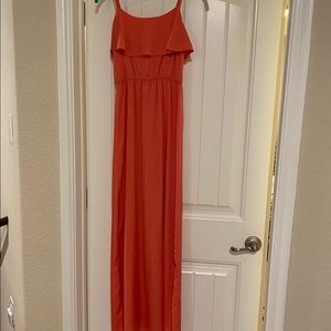 Coral maxi summer dress